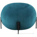 Sofa Stool Velvet Tufted Metal Stool